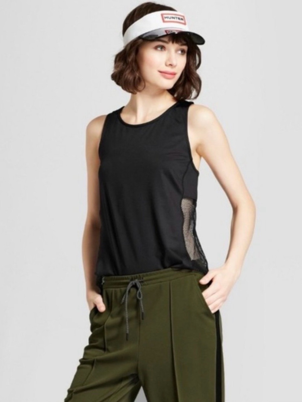 Hunter for Target Black Mesh-Back Tank Top